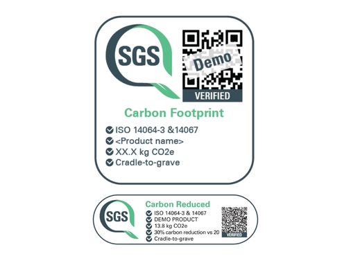 SGS green marks 證書與二維碼
